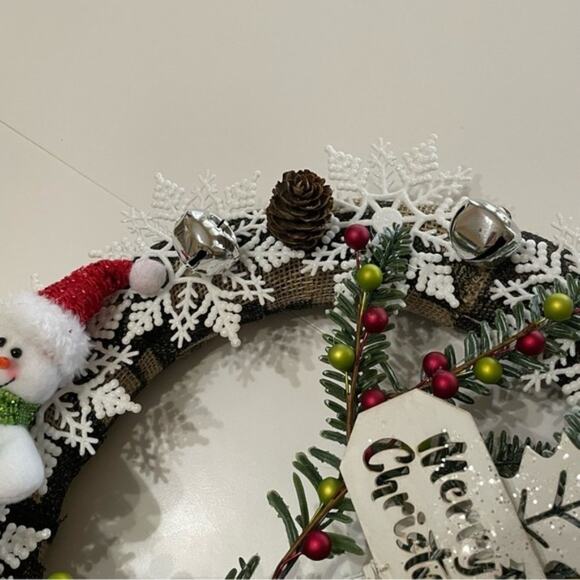 Handmade Wreath Christmas Snowman Snowflake - Picture 8 of 13